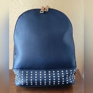 Faux Leather Black Backpack